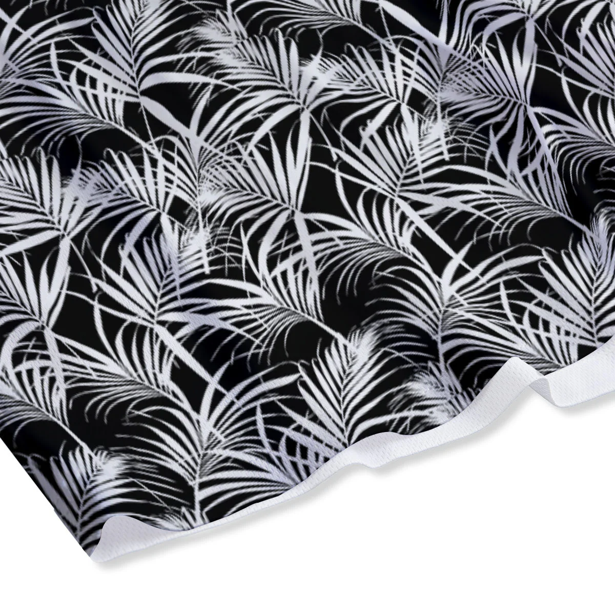 Leaf Aloha Black Palm Print Pattern Mesh Shorts - Image 4