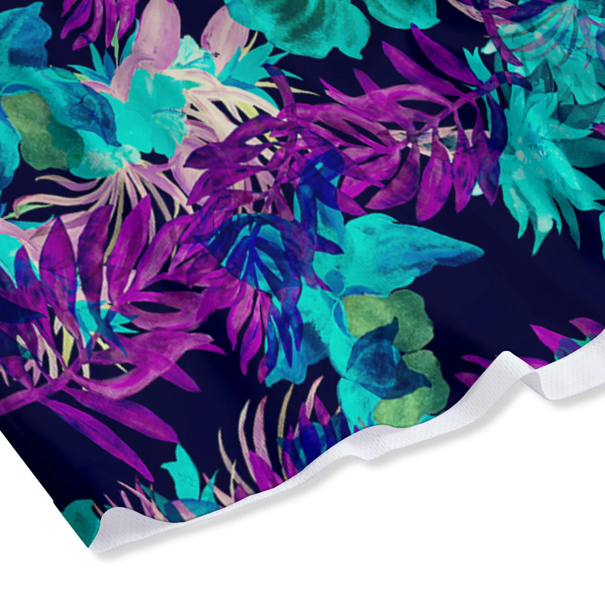 Leaf Green And Purple Print Pattern Mesh Shorts - Image 4