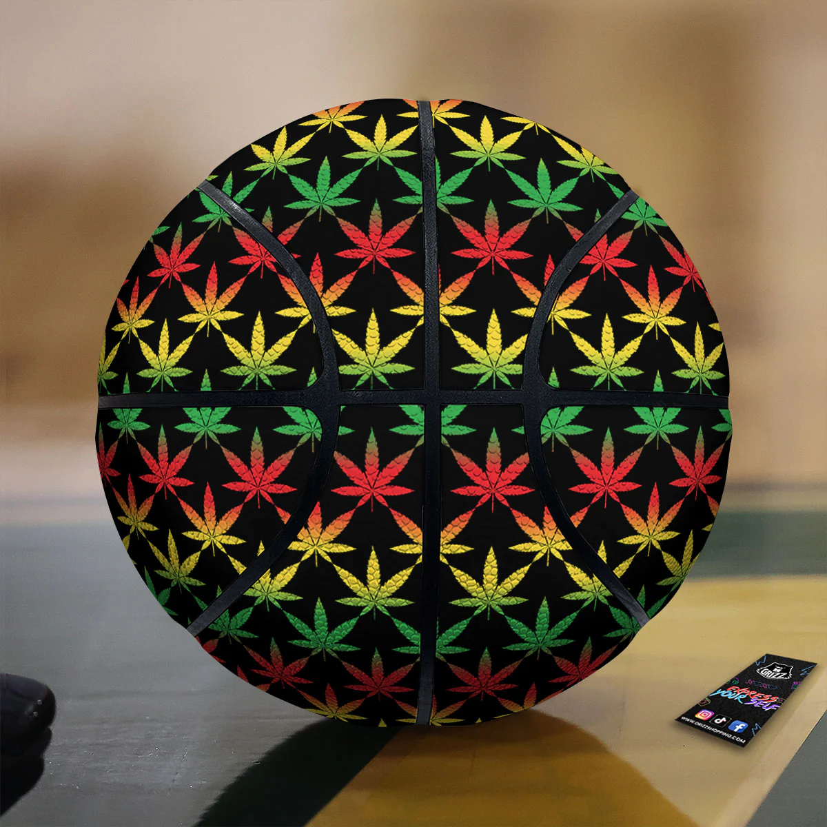 Leaf Reggae Marijuana Print Pattern Basketball
