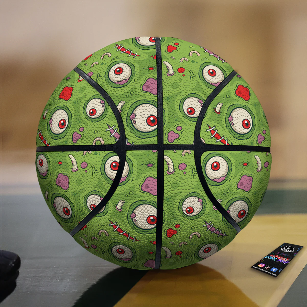 Leateher Face Zombie Print Pattern Basketball