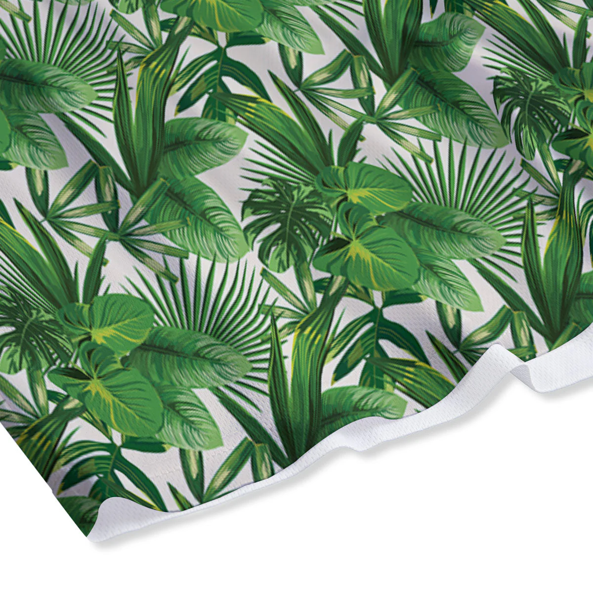 Leaves Hawaiian Palm Print Pattern Mesh Shorts - Image 4