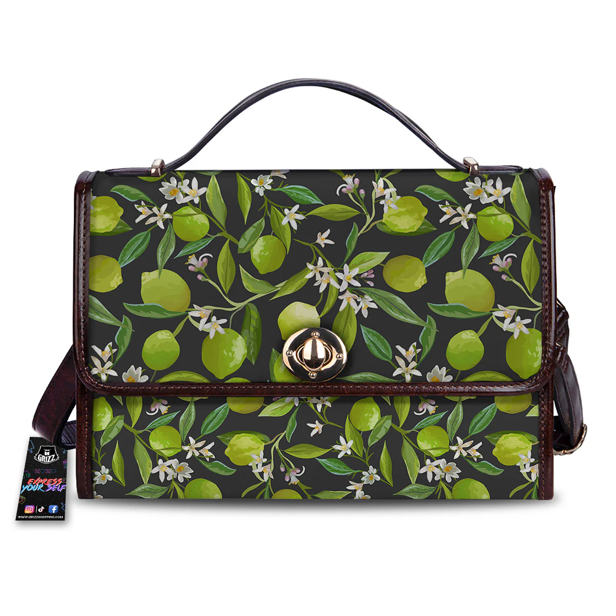 Lemon And Lime Print Pattern Women's Satchel Bag
