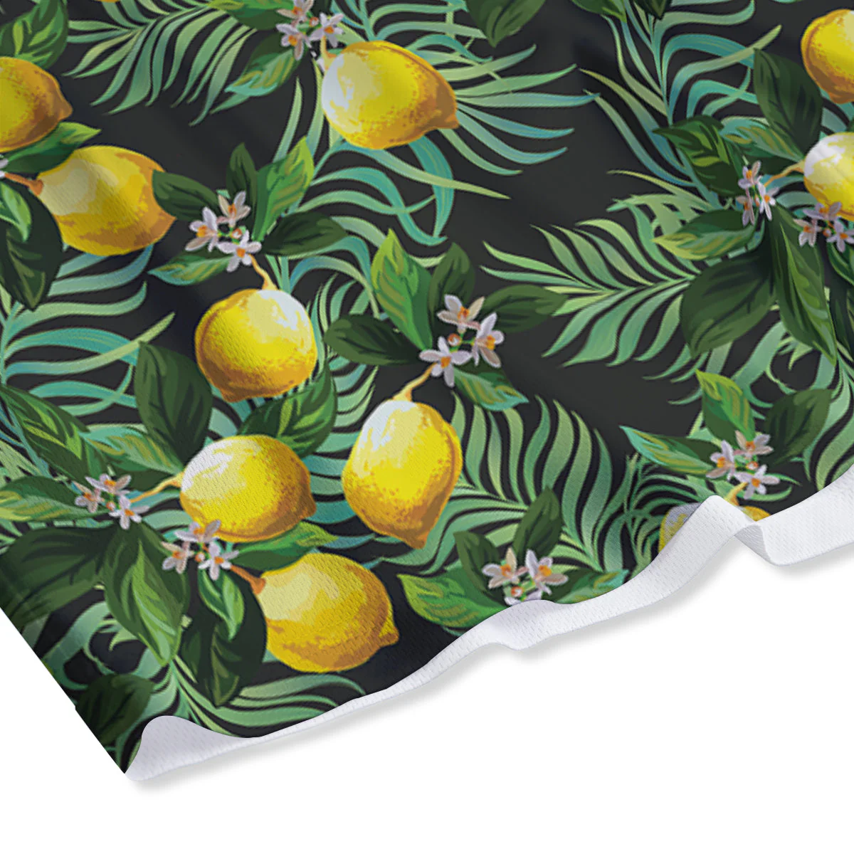 Lemon Tropical Print Pattern Mesh Shorts - Image 4