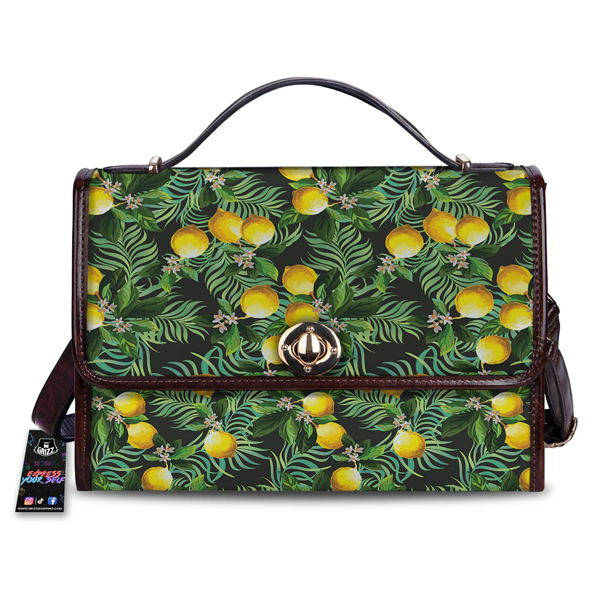 Lemon Tropical Print Pattern Women's Satchel Bag