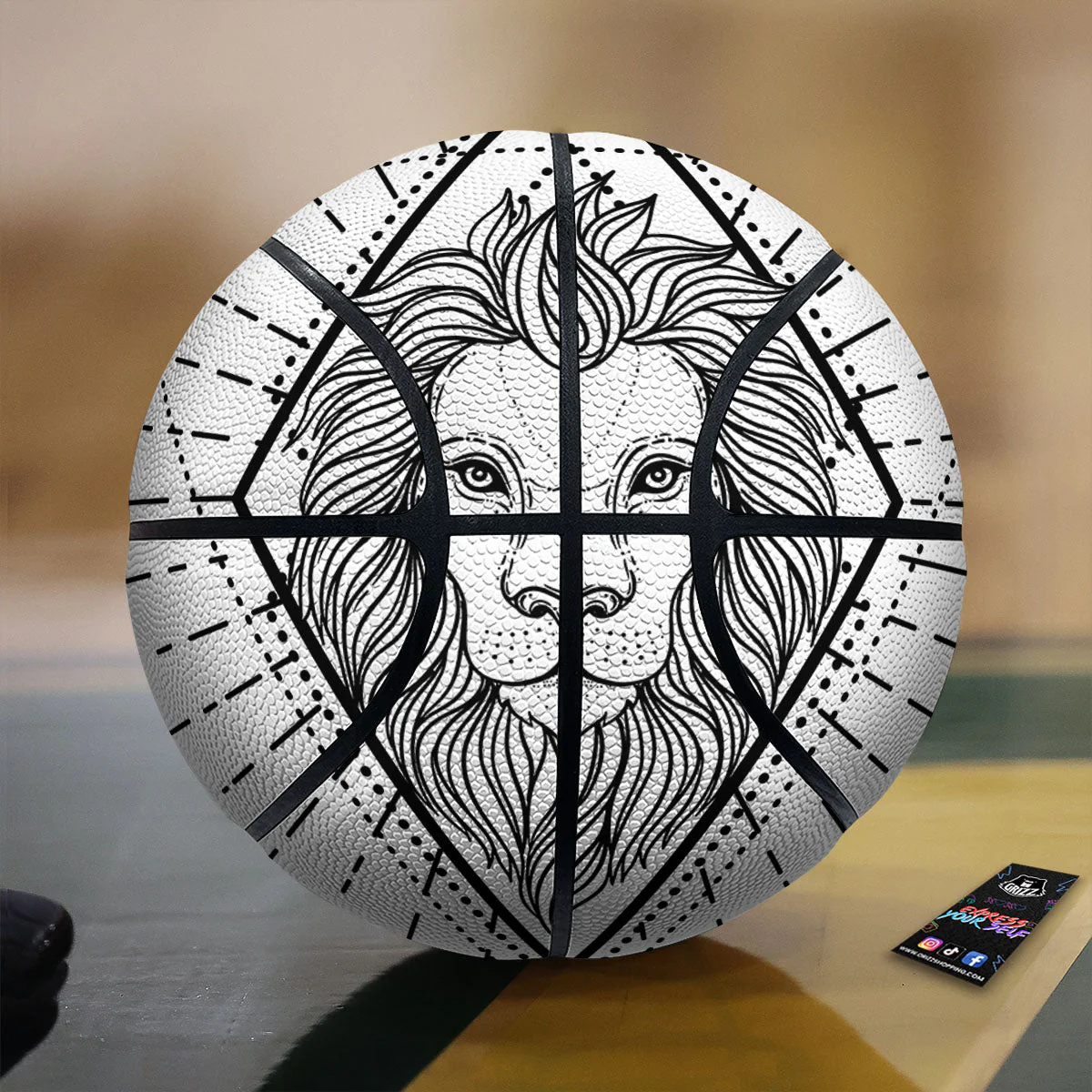 Leo Sign White And Black Print Basketball