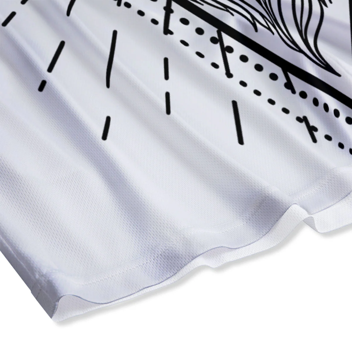 Leo Sign White And Black Print Mesh Shorts - Image 4