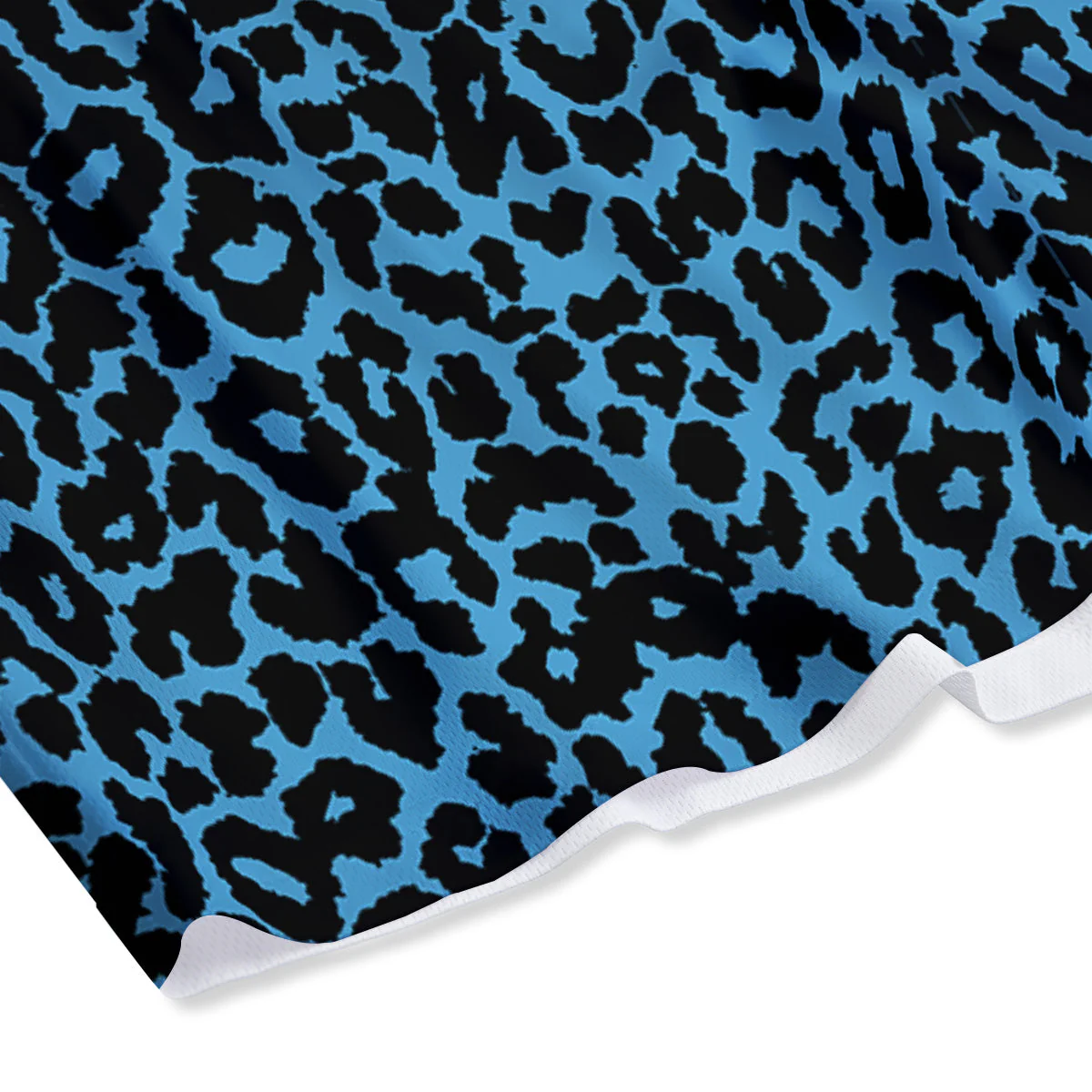 Leopard Blue Print Mesh Shorts - Image 4