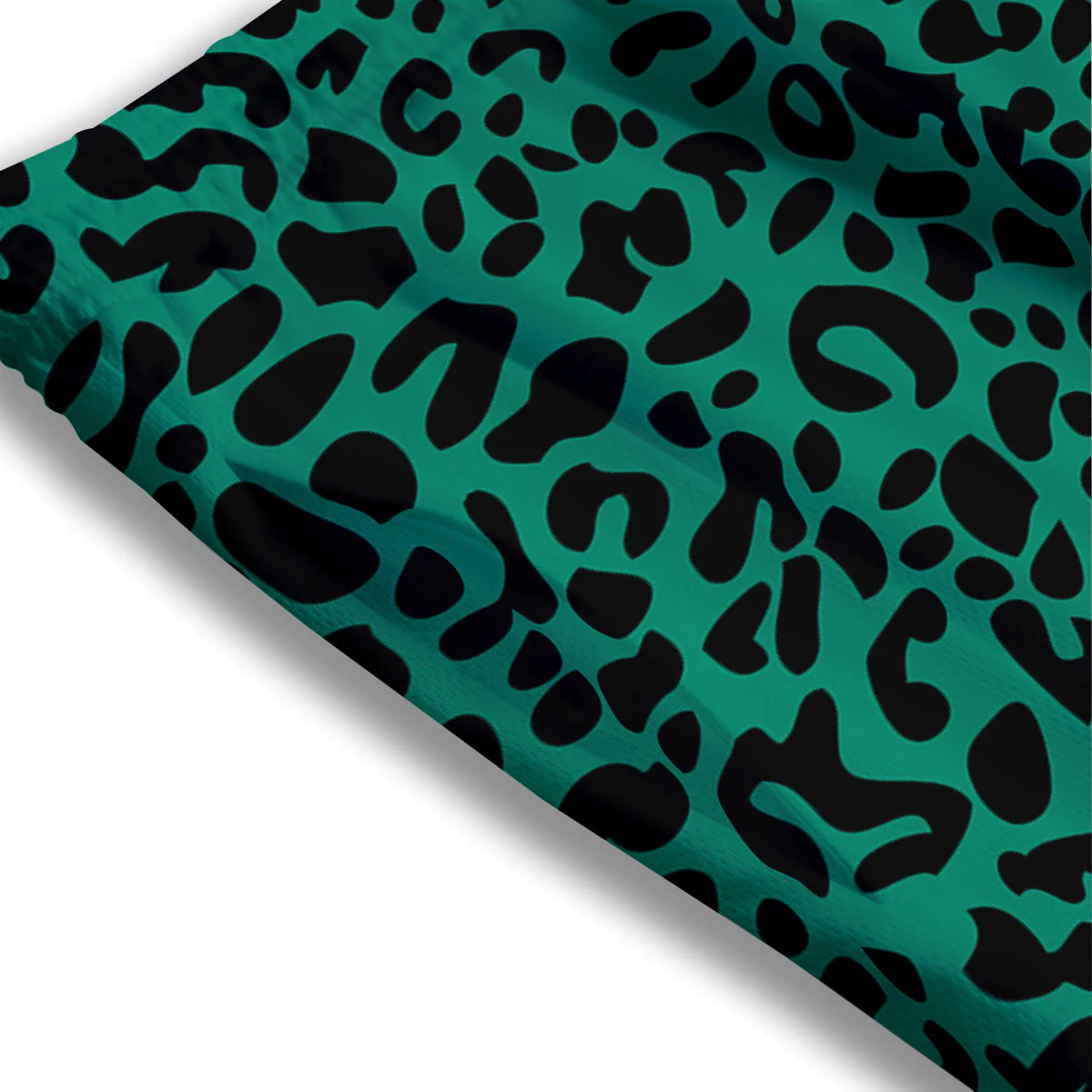 Leopard Green Print Mesh Shorts - Image 3