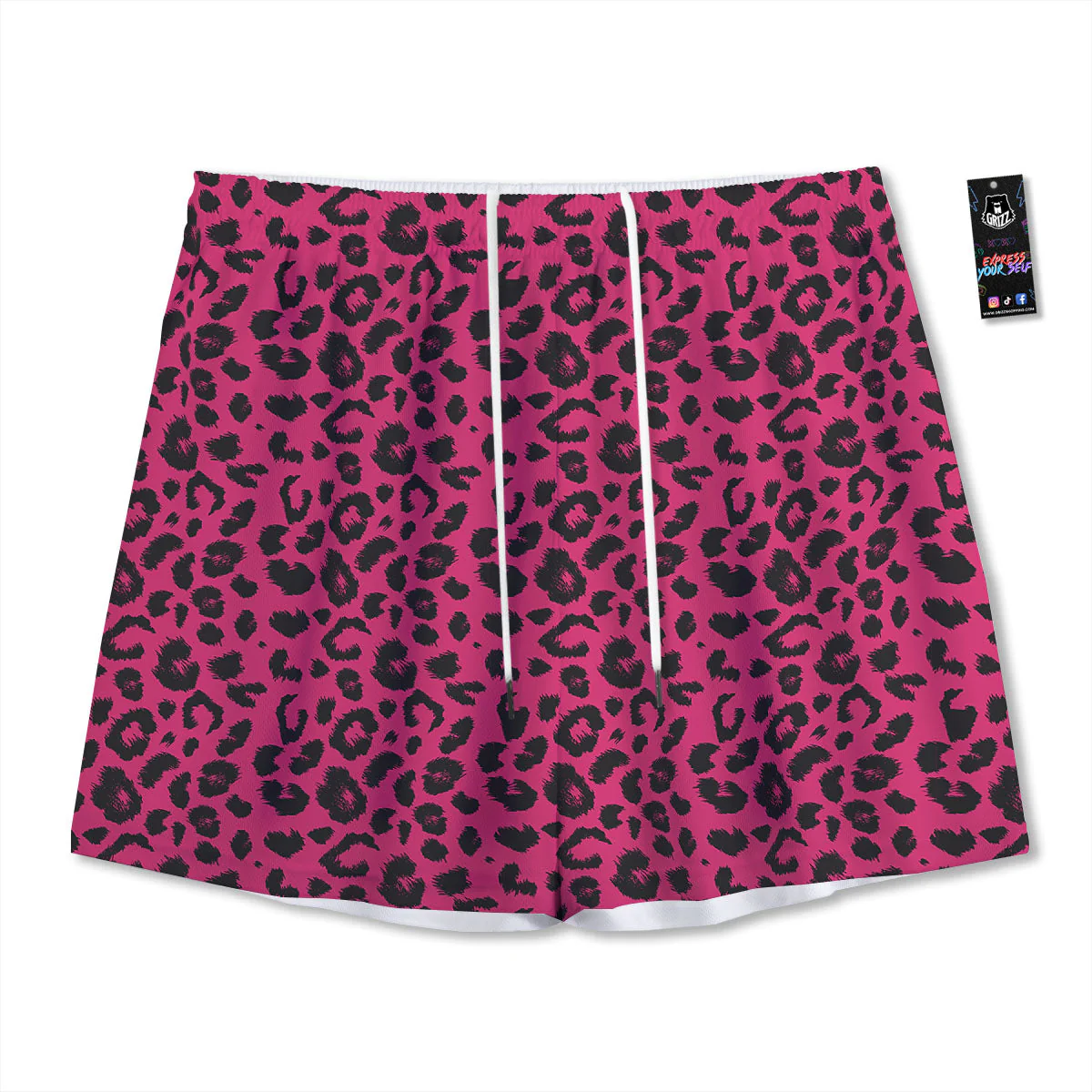 Leopard Hot Pink Print Mesh Shorts