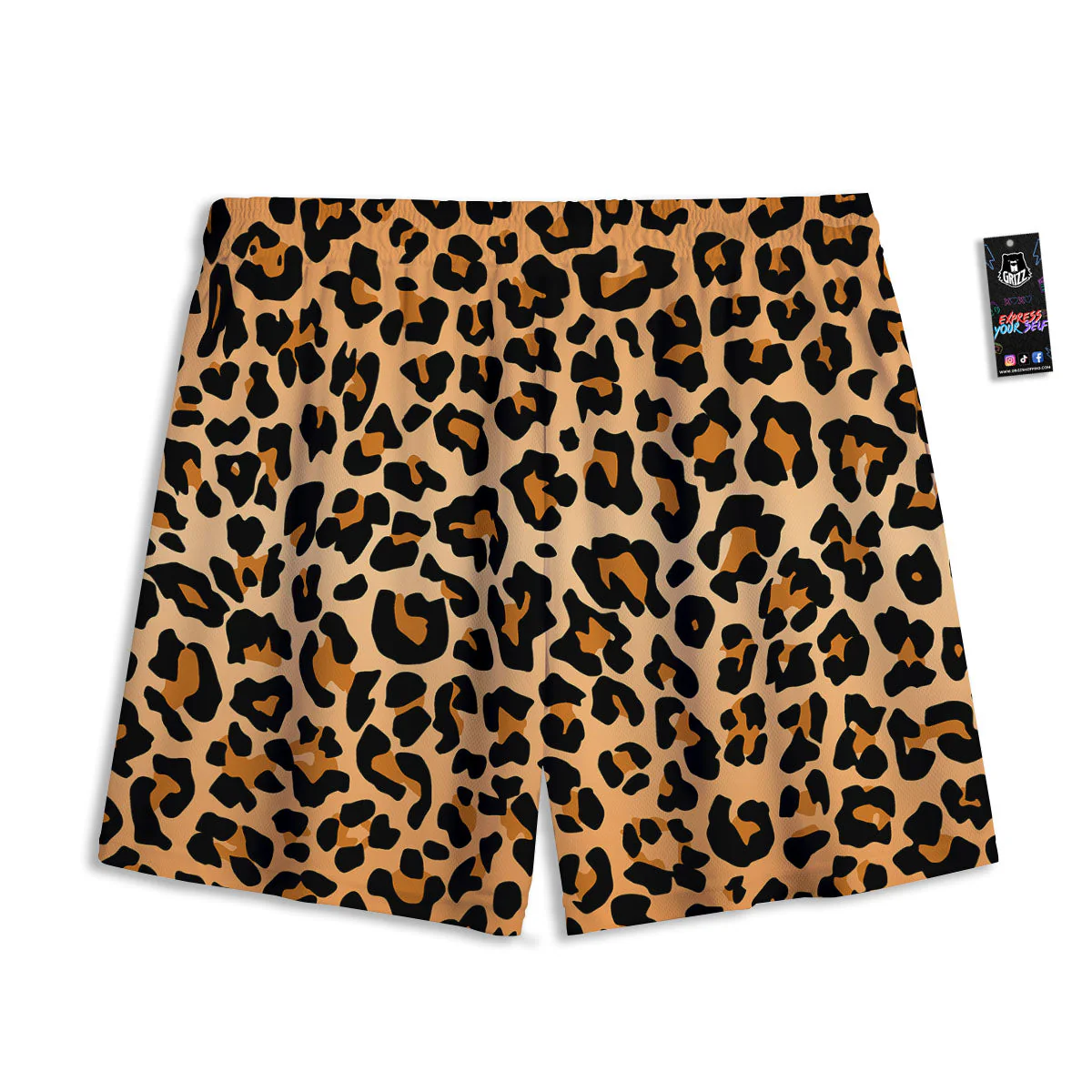 Leopard Orange Print Mesh Shorts - Image 2
