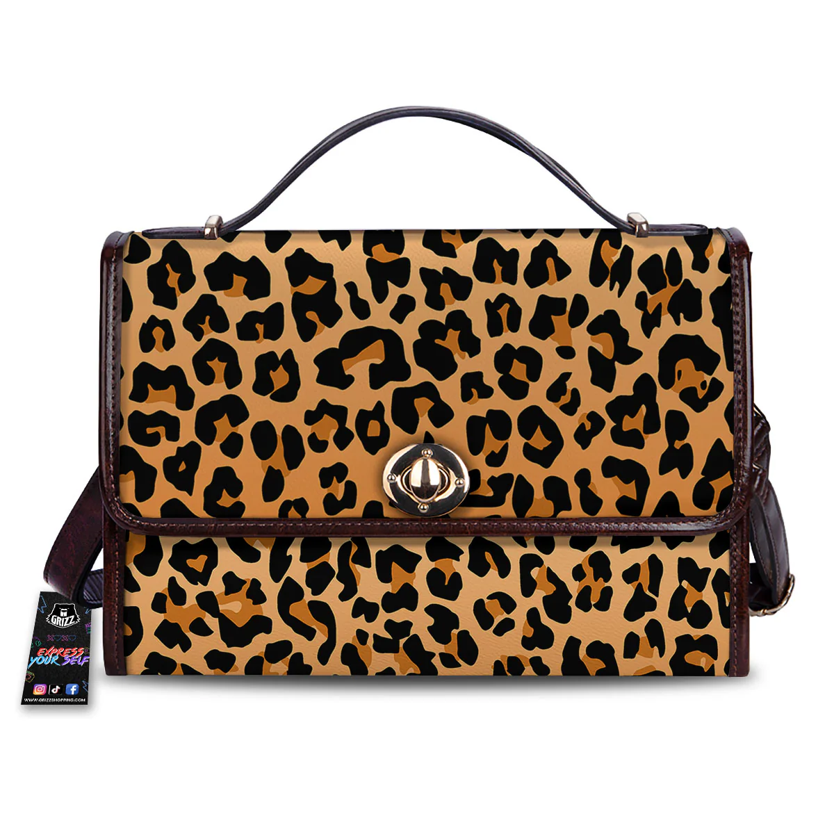Leopard Orange Print Women's Satchel Bag