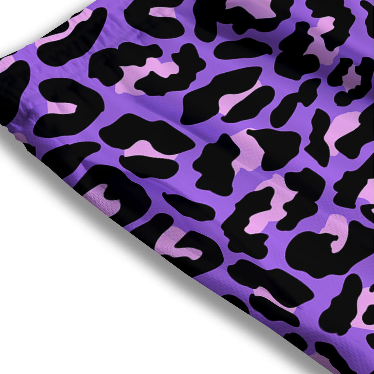 Leopard Pink And Purple Print Mesh Shorts - Image 3