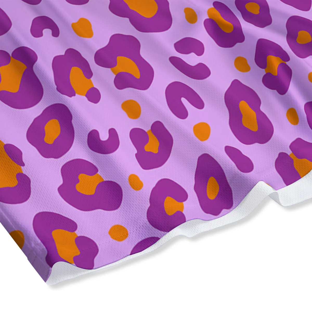 Leopard Purple And Orange Print Mesh Shorts - Image 4