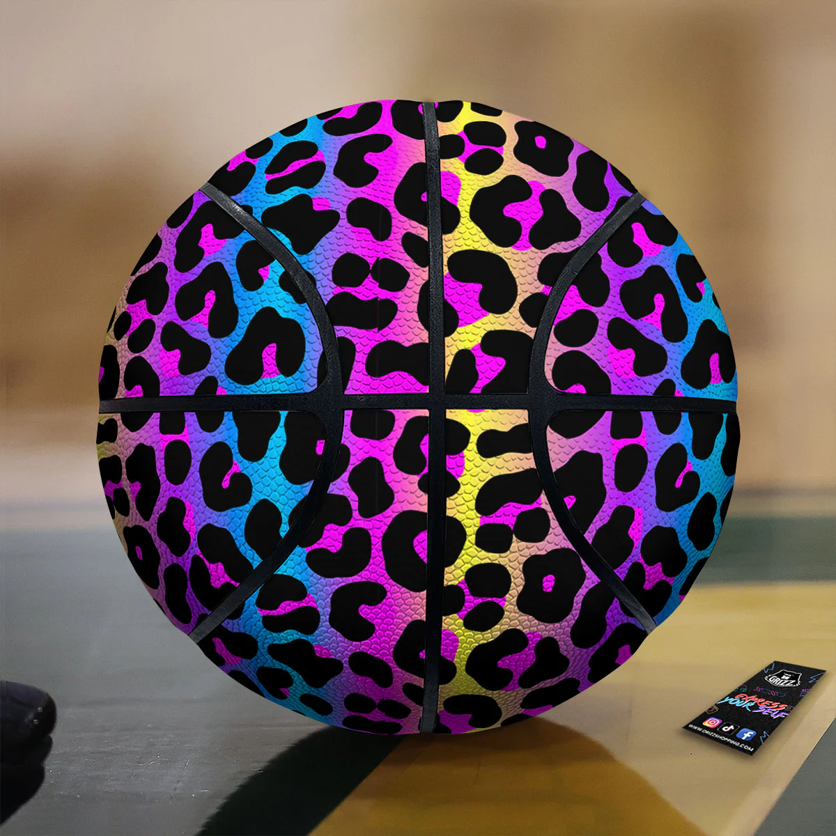 Leopard Rainbow Print Pattern Basketball