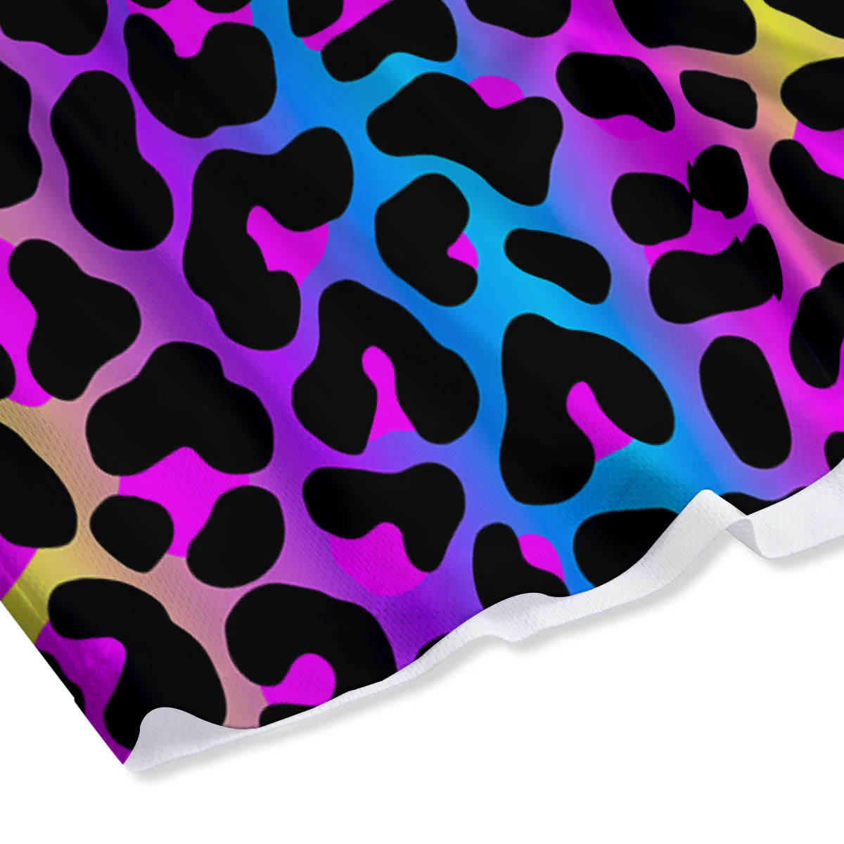 Leopard Rainbow Print Pattern Mesh Shorts - Image 4