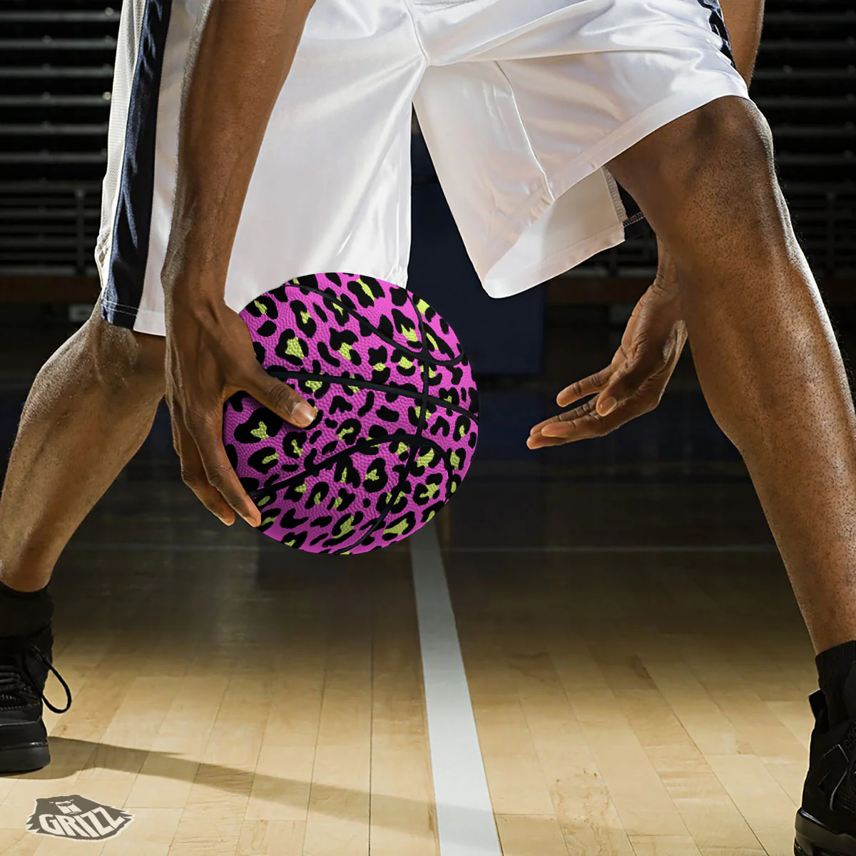 Leopard Yellow And Pink Print Basketball - Image 3