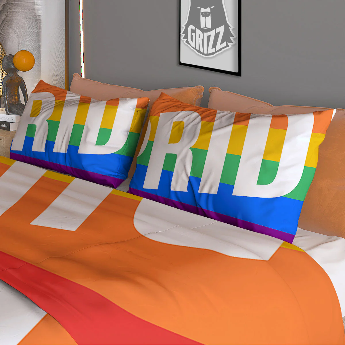 LGBT Pride Flag Pattern Print Duvet Cover Bedding Set - Image 3