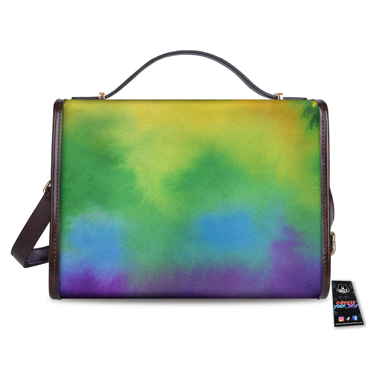 LGBT Pride Watercolor Rainbow Print Women's Satchel Bag - Image 2