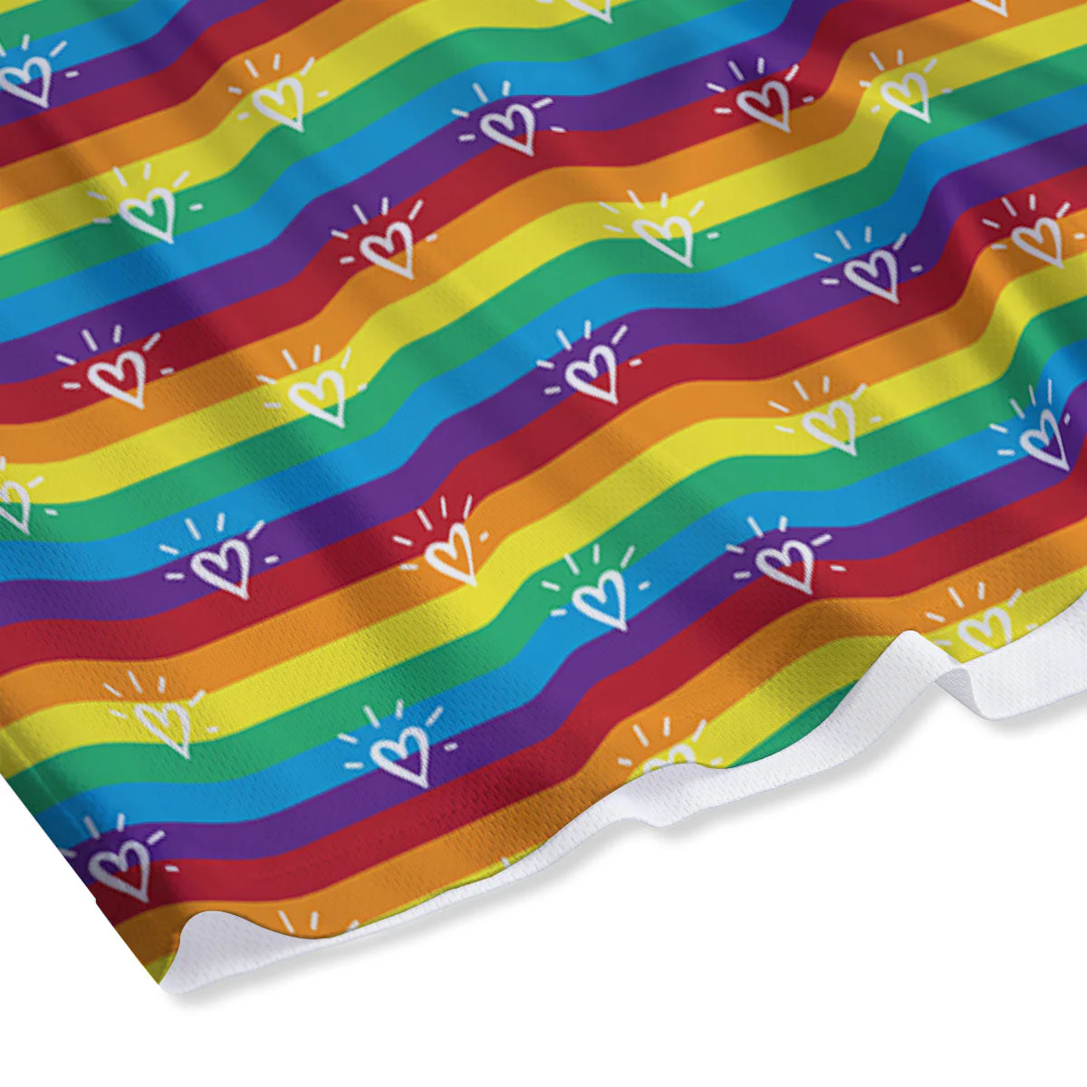 LGBT Stripes Abstract Rainbow Print Mesh Shorts - Image 4