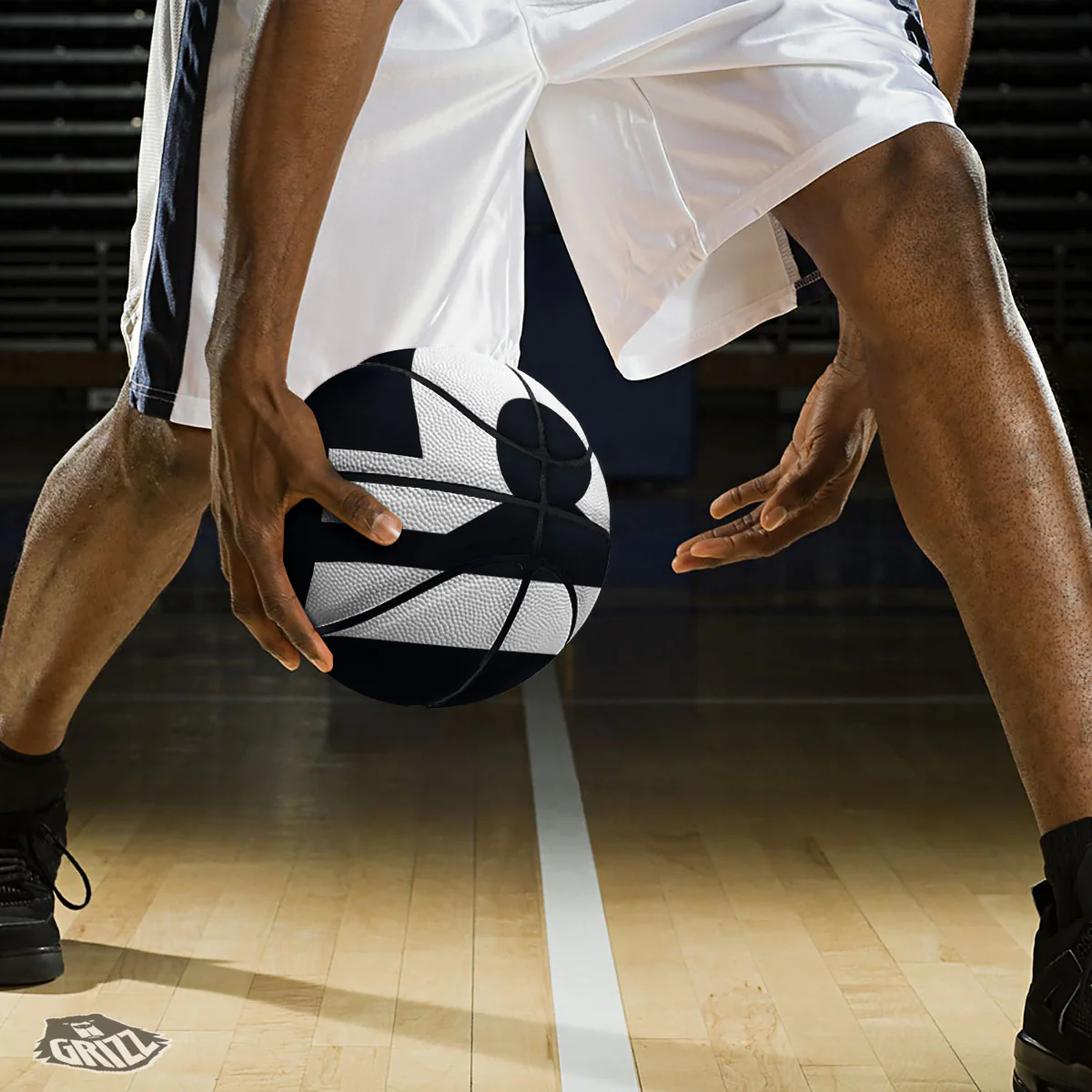 Libra Sign White And Black Print Basketball - Image 3