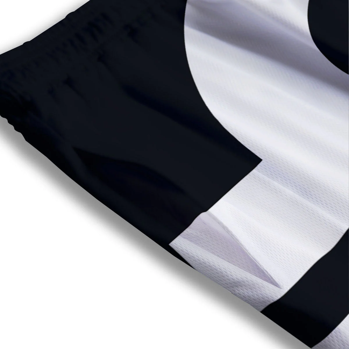 Libra Sign White And Black Print Mesh Shorts - Image 3