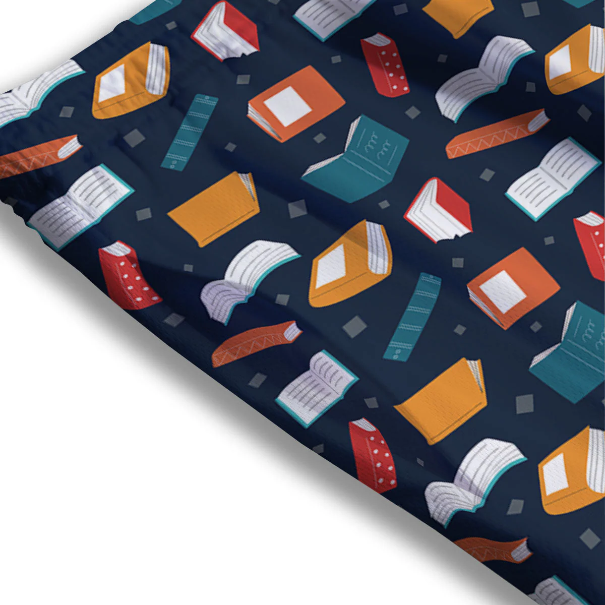Library Reading Print Pattern Mesh Shorts - Image 3