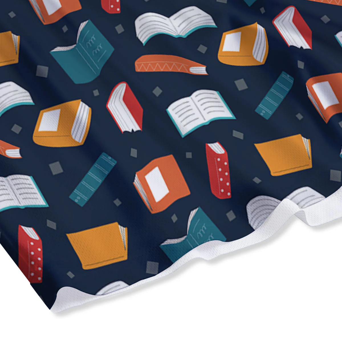 Library Reading Print Pattern Mesh Shorts - Image 4
