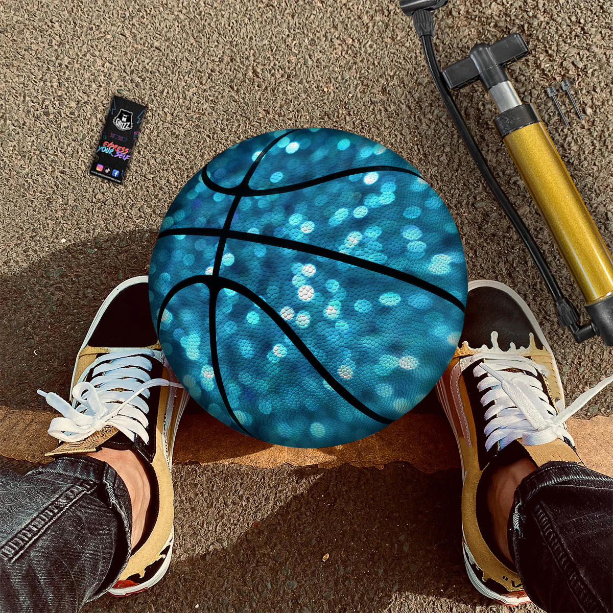 Light Blue Sparkle Print Basketball - Image 2