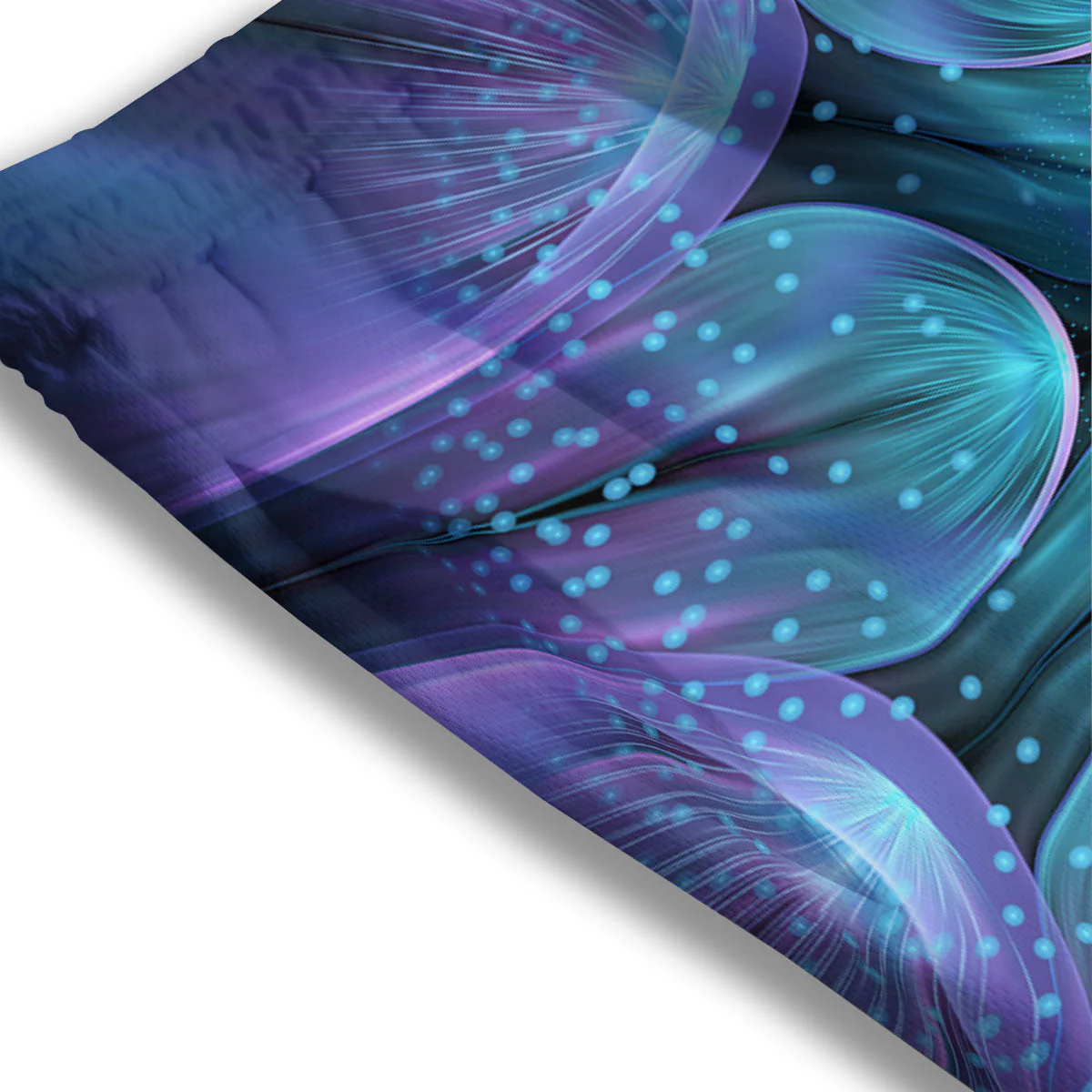 Light Mandala Blue And Purple Print Mesh Shorts - Image 3