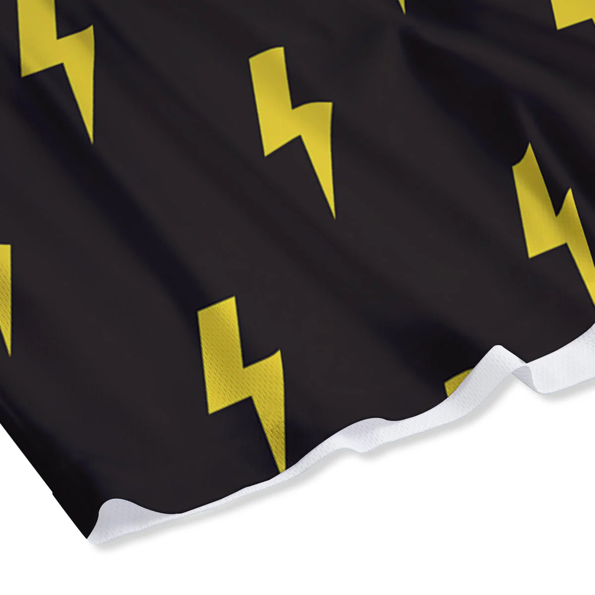 Lightning Bolts Yellow Print Pattern Mesh Shorts - Image 4
