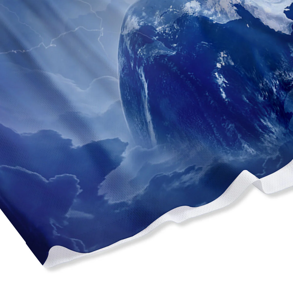 Lightning Destroy Planet Earth Print Mesh Shorts - Image 4