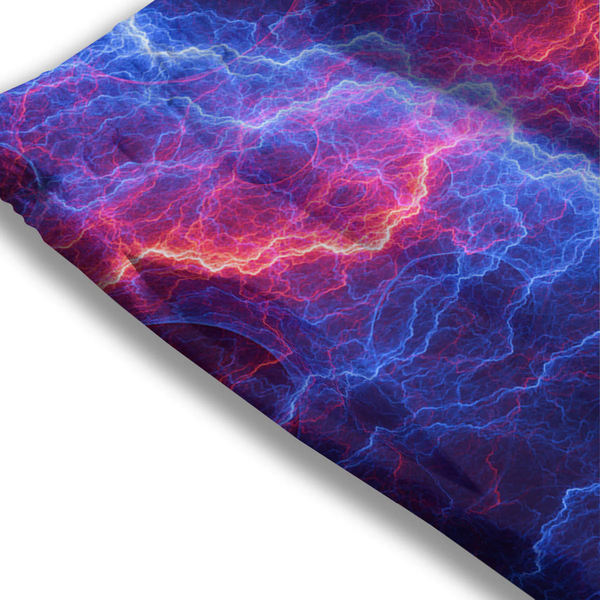 Lightning Red And Blue Print Mesh Shorts - Image 3