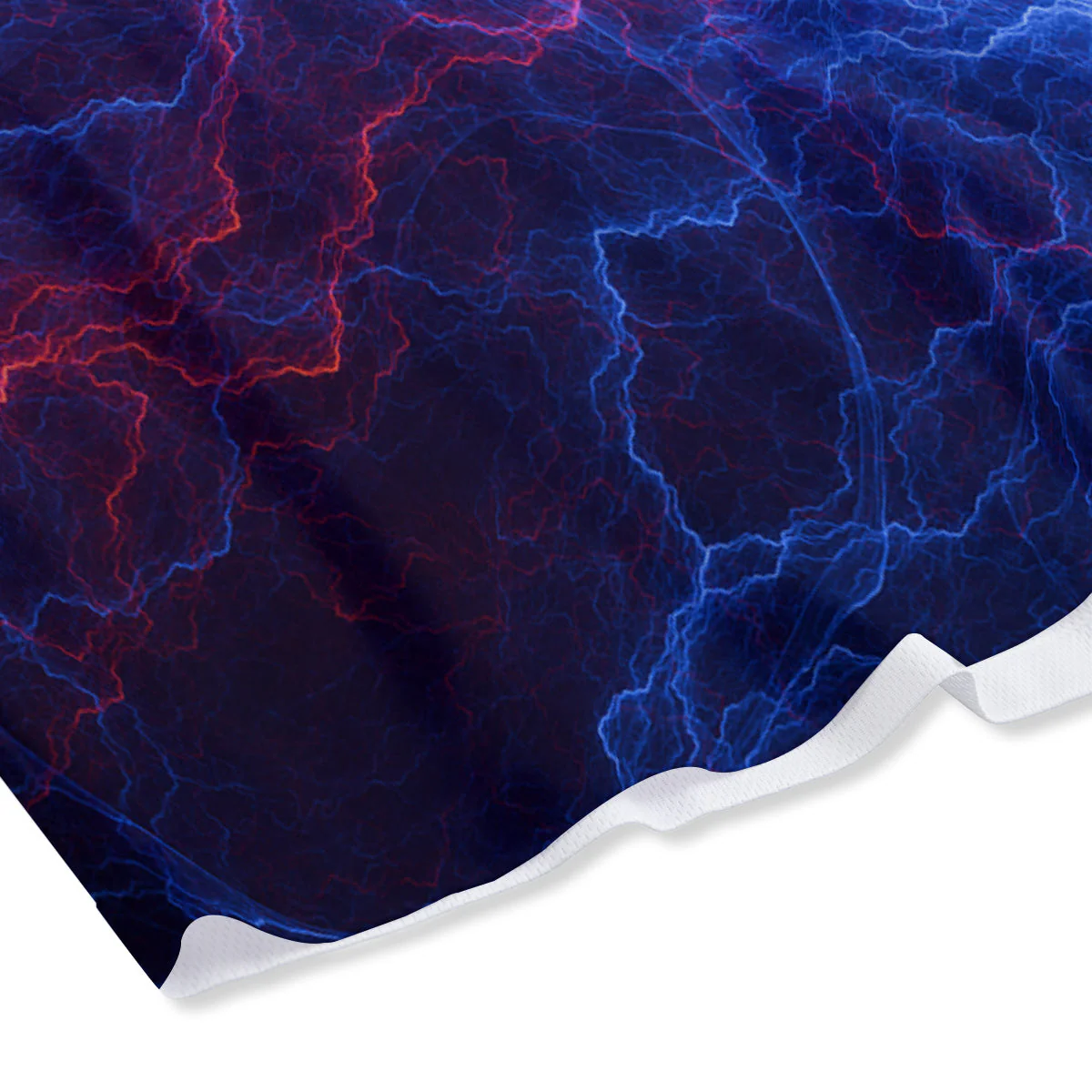 Lightning Red And Blue Print Mesh Shorts - Image 4