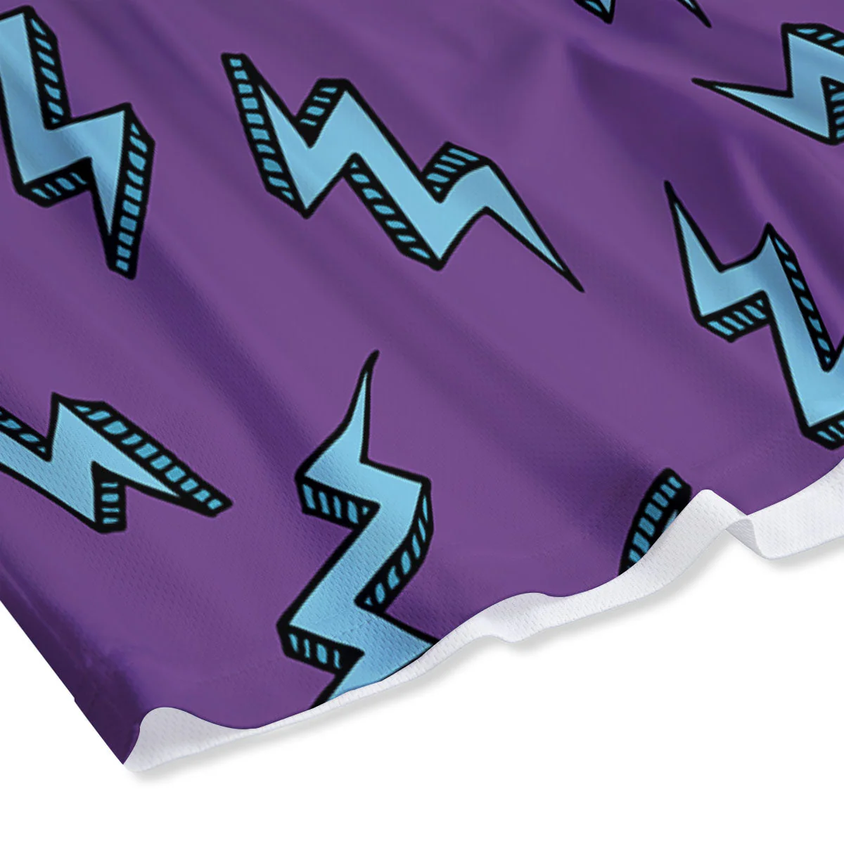 Lightning Teal And Purple Print Pattern Mesh Shorts - Image 4