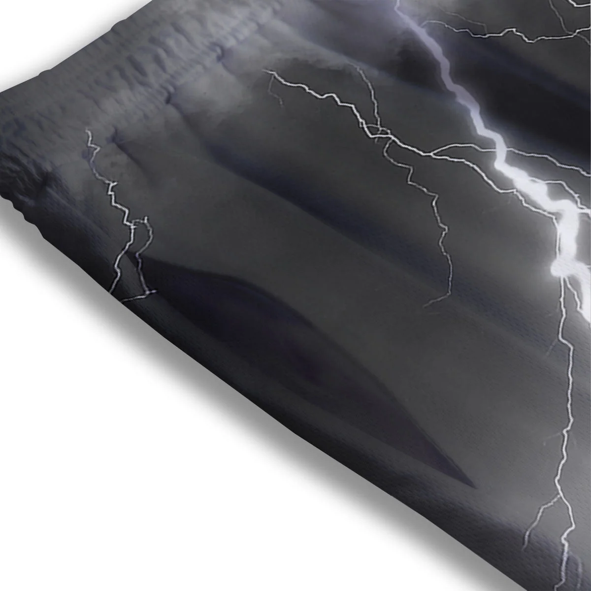 Lightning White Print Mesh Shorts - Image 3
