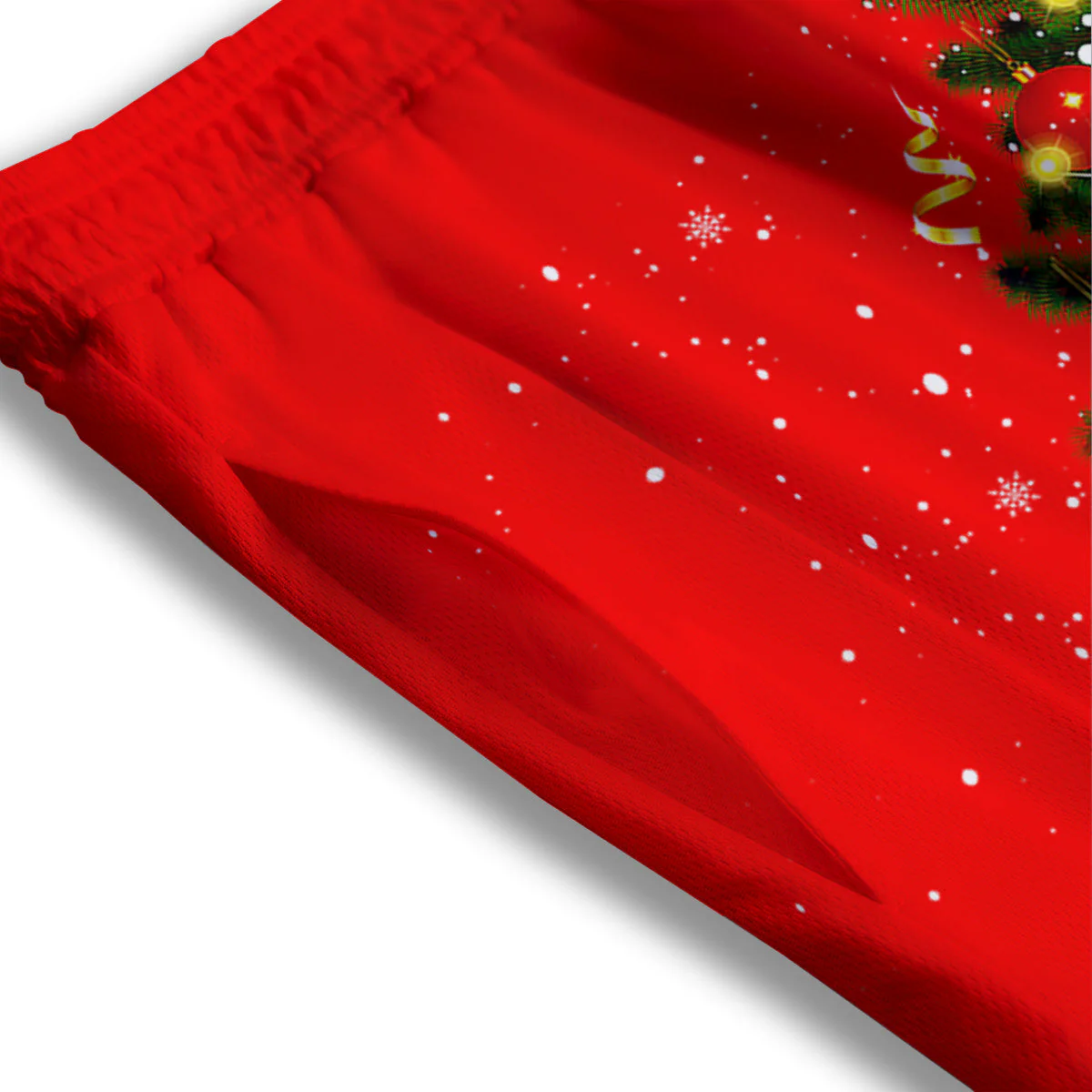 Lights Christmas Tree Print Mesh Shorts - Image 3