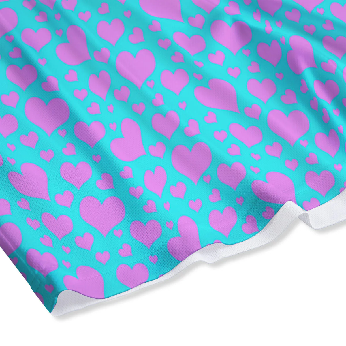 Lights Heart Blue And Pink Print Pattern Mesh Shorts - Image 4