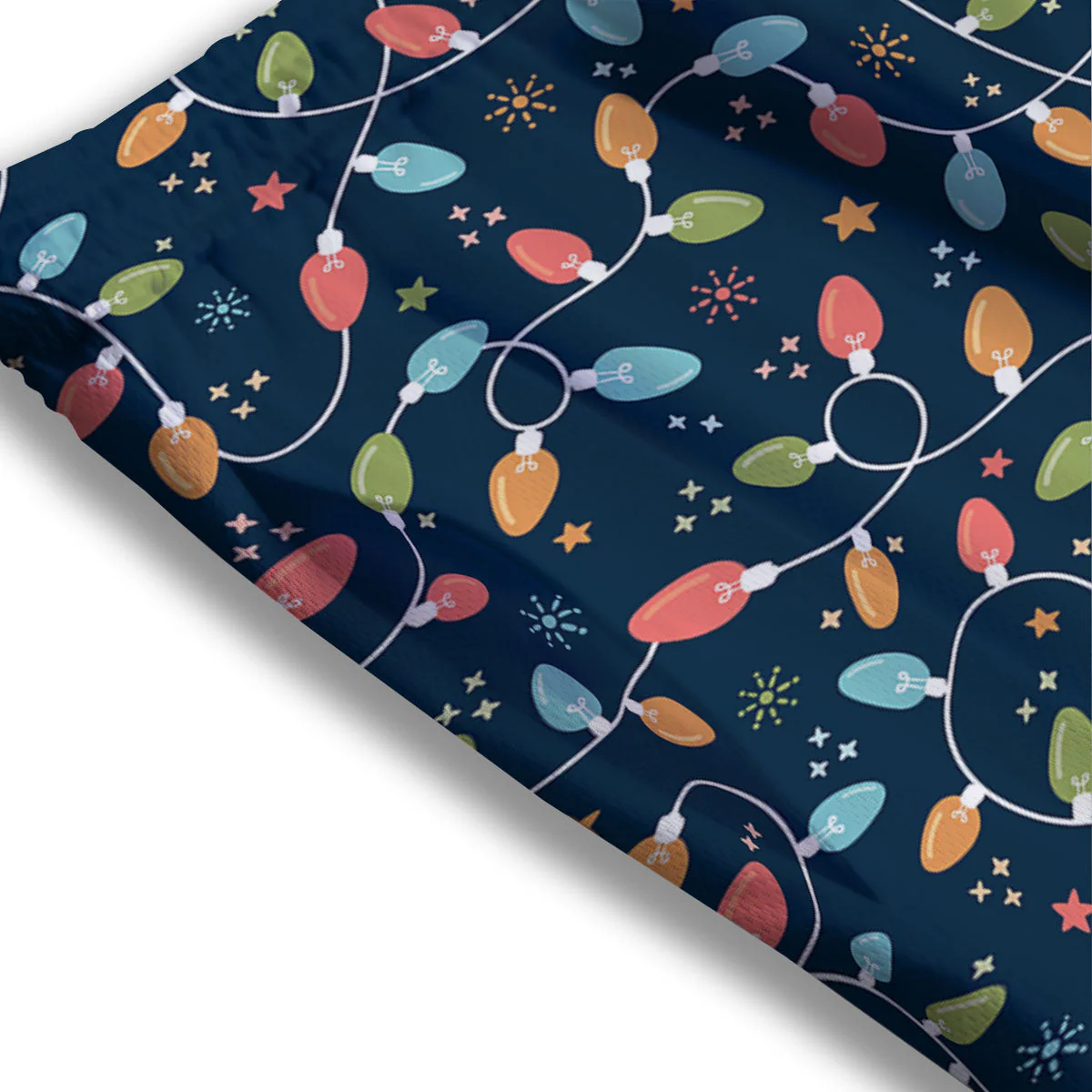 Lights Merry Christmas Print Pattern Mesh Shorts - Image 3