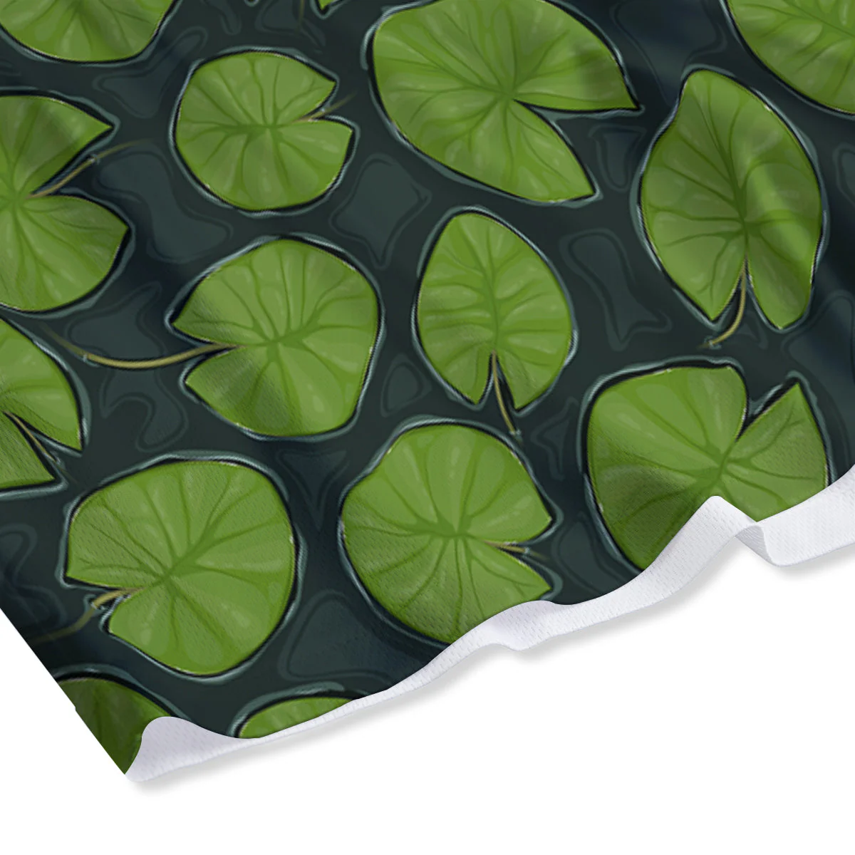 Lily Pads Water Print Pattern Mesh Shorts - Image 4