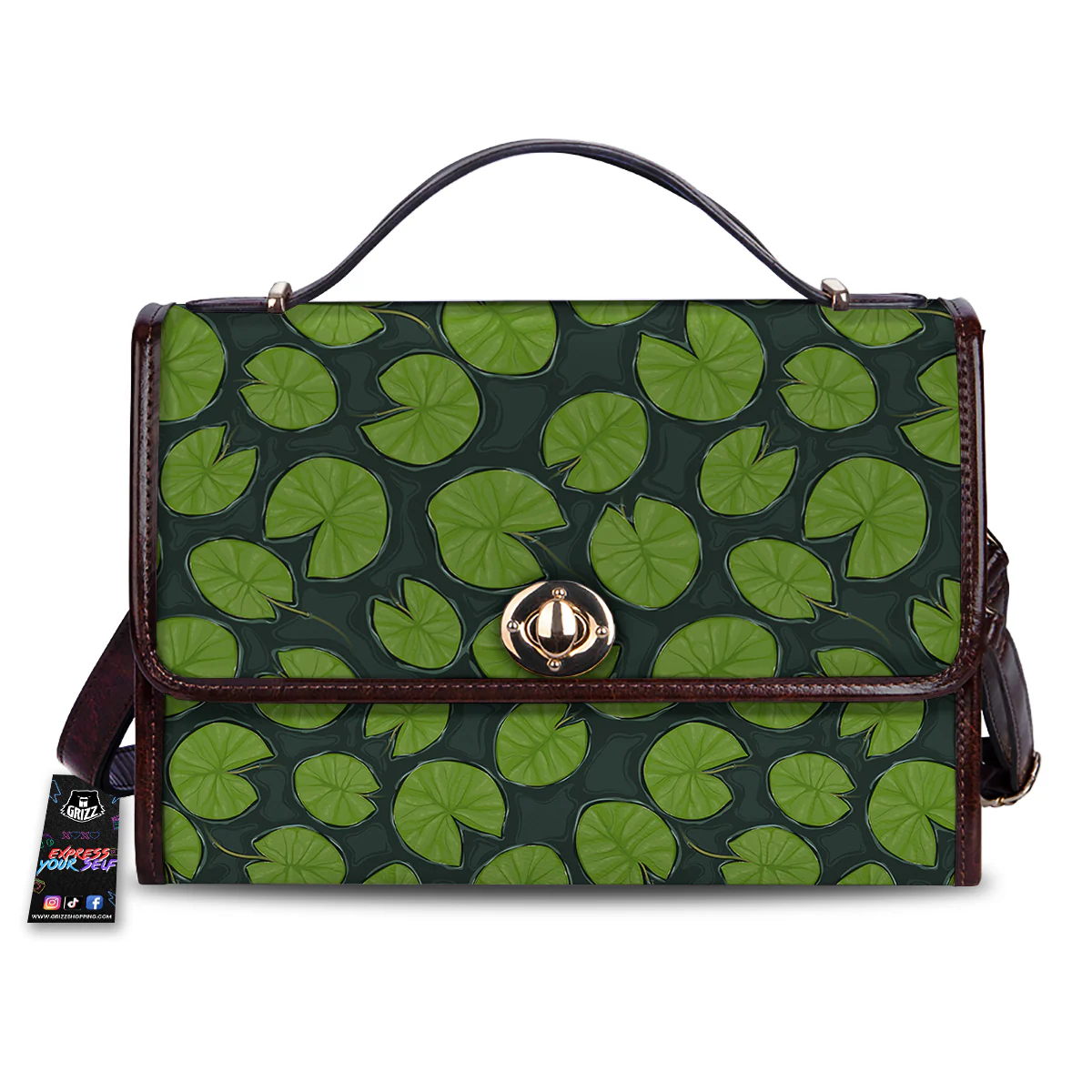 Lily Pads Water Print Pattern Women's Satchel Bag