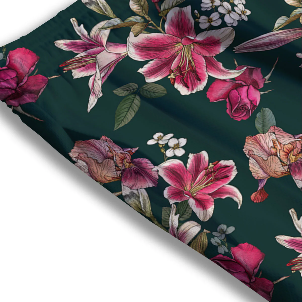 Lily Tropical Watercolor Print Pattern Mesh Shorts - Image 3