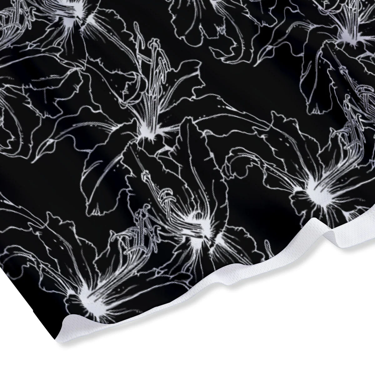 Lily White And Black Print Pattern Mesh Shorts - Image 4