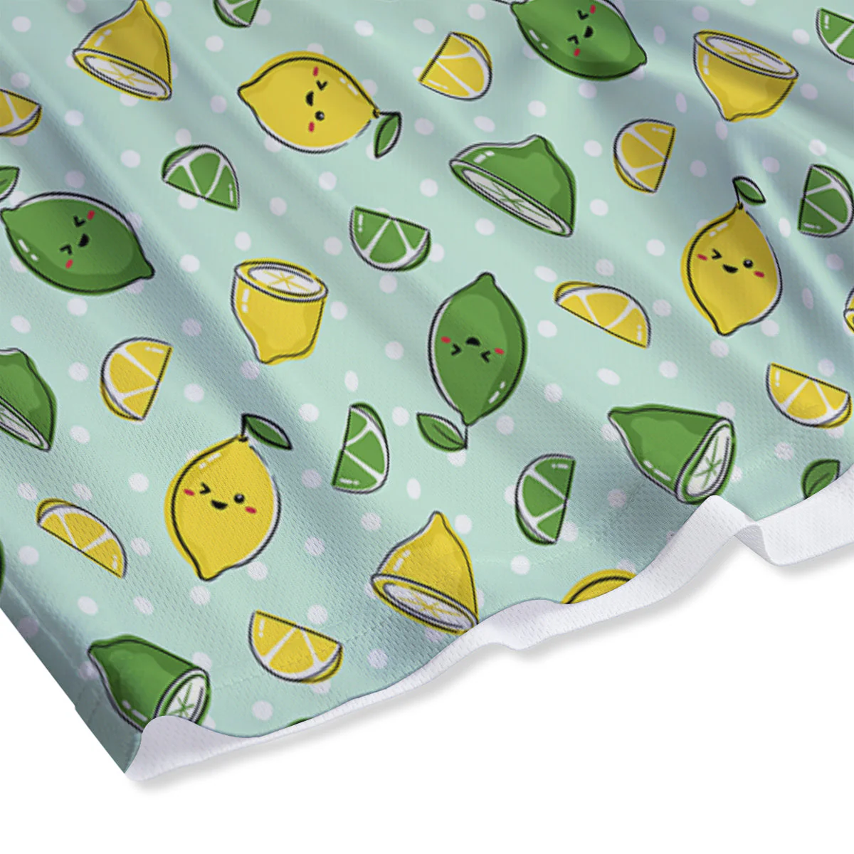 Lime Cute Print Pattern Mesh Shorts - Image 4