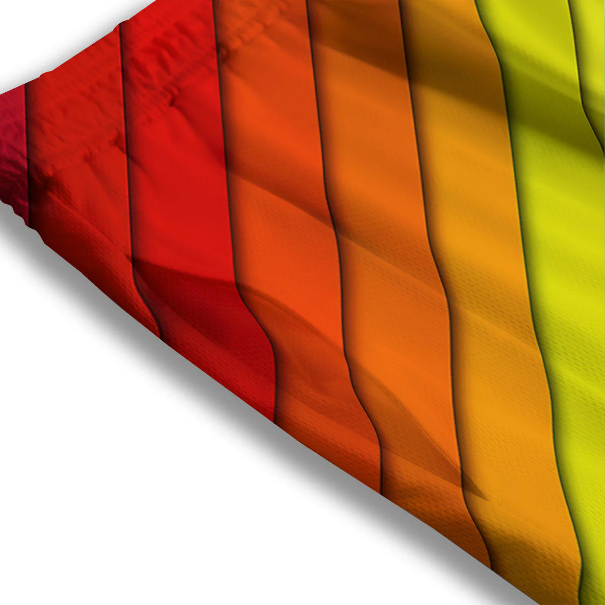Lines Rainbow Diagonal Print Pattern Mesh Shorts - Image 3