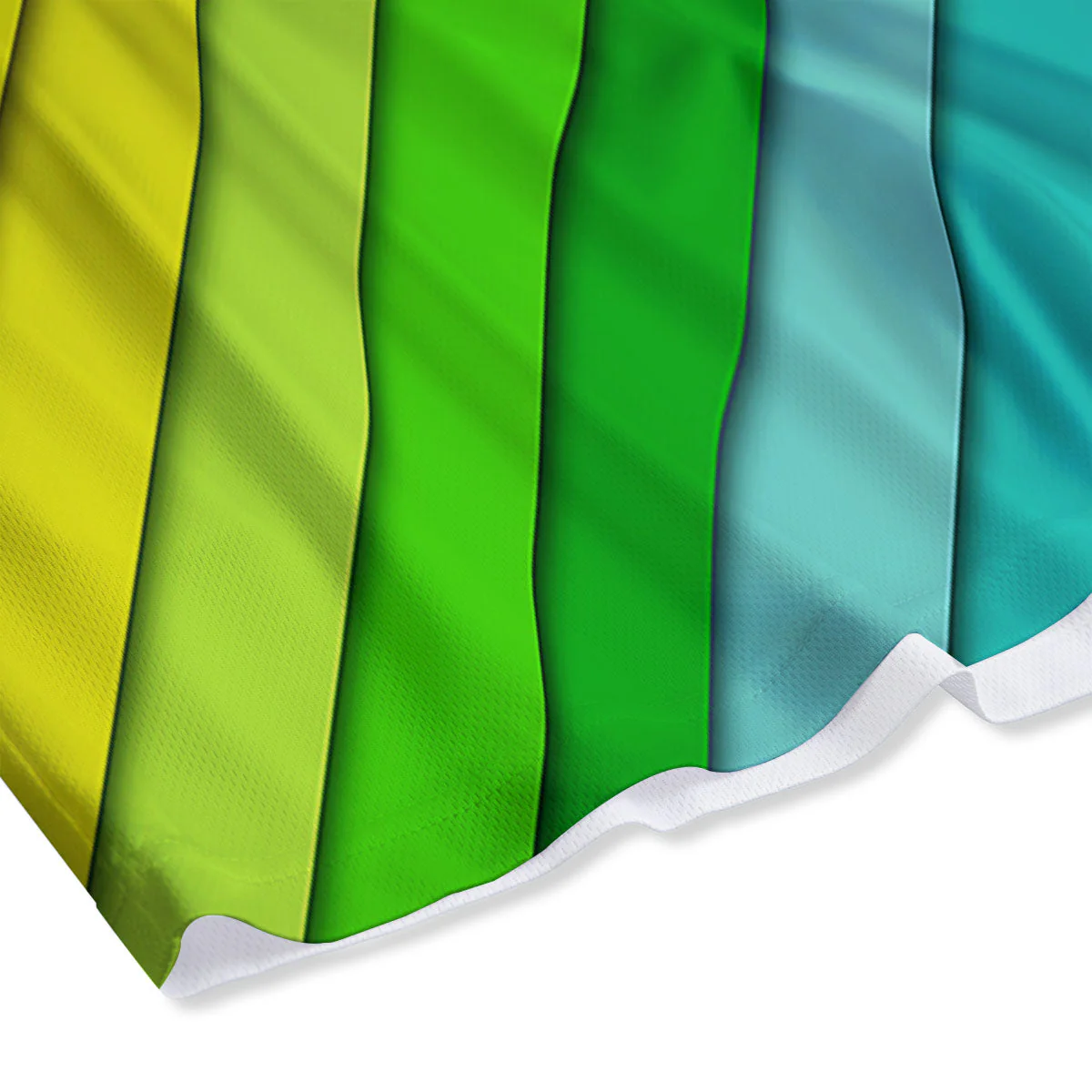 Lines Rainbow Diagonal Print Pattern Mesh Shorts - Image 4