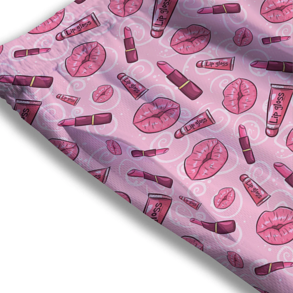 Lips Funky Kiss Print Pattern Mesh Shorts - Image 3