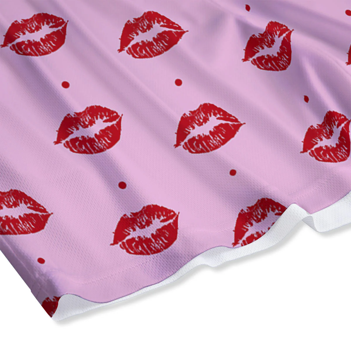 Lips Pink And Red Print Pattern Mesh Shorts - Image 4