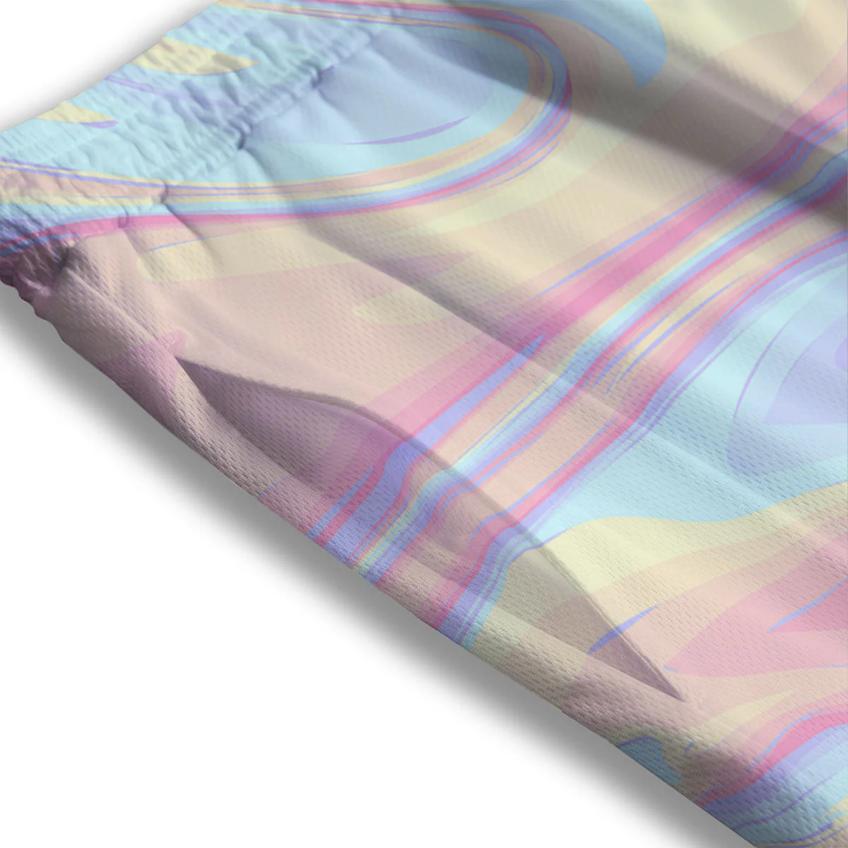 Liquid And Marble Pastel Print Mesh Shorts - Image 3
