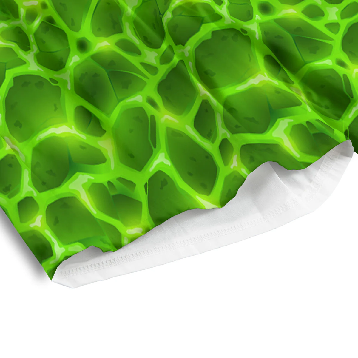 Liquid Lava Green Neon Print Pattern Men's Athletic Shorts - Image 4