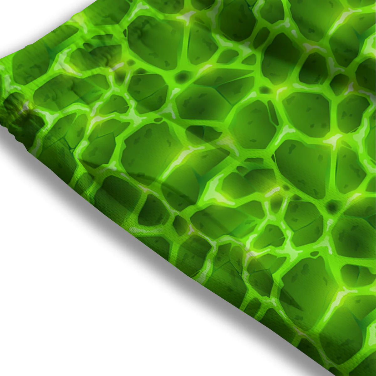 Liquid Lava Green Neon Print Pattern Mesh Shorts - Image 3